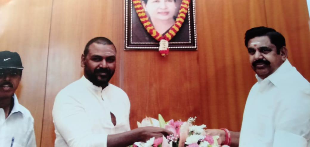 My Thanks to our honourable cheif minister eddapadi K palaniswami sir.   A few days back I kept a request to cheif minister on behalf of 37 people from Andhra for their transport to go back to their home who were stuck here without food and shelter for so many days in between the corona virus outbreak. After my request immediately our chief minister considered it and his Secretary Vijayakumar Sir reached my line and started following up my request. Just within a week’s time the transportation was arranged and all 37 members were sent back to their place in train. My heartfelt thanks to our honourable cheif minister eddapadi k Palaniswami sir, his secretary Vijayakumar sir , collector John Louis sir , other officers and Pro Radha kannan sir who immediately took action on my request.   Happy birthday to our honourable cheif minister eddapadi k palaniswami sir. I pray to ragavendra swami for his good health.  Service is god 🙏 Raghava Lawrence.