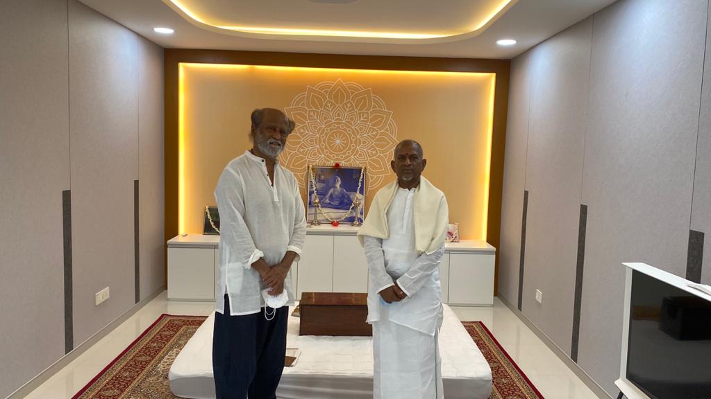 இசைஞானி இளையராஜா ஸ்டூடியோவை பார்த்து ரசித்து பாராட்டிய சூப்பர் ஸ்டார் ரஜினிகாந்த்