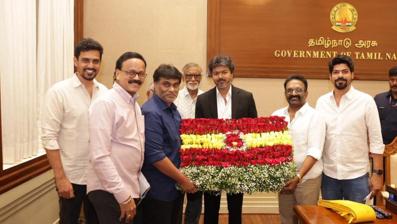 மாண்புமிகு தமிழ்நாடு முதலமைச்சர் திரு.ச.ஜோசப் விஜய் அவர்களை இன்று (18.05.2026) தலைமைச் செயலகத்தில், தமிழ் திரைப்பட நடப்பு தயாரிப்பாளர்கள் சங்கத்தின் நிர்வாகிகள் சந்தித்து வாழ்த்து தெரிவித்தனர்