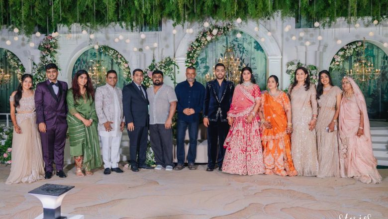 ஹர்ஷ் மற்றும் சந்தனா தம்பதியினரின் திருமண வரவேற்பு நிகழ்வை கோலாகலமாக நடத்திய லால்வானி குடும்பம்!